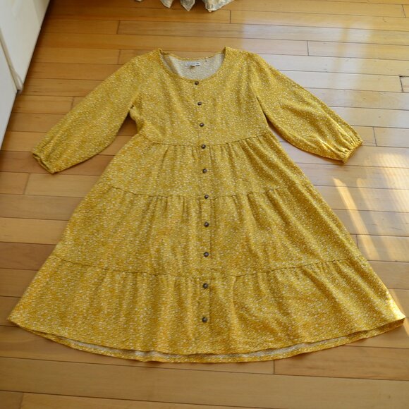 TOAD&CO manzana tiered long sleeve dress in pike ditsy print Size S - Picture 2 of 13